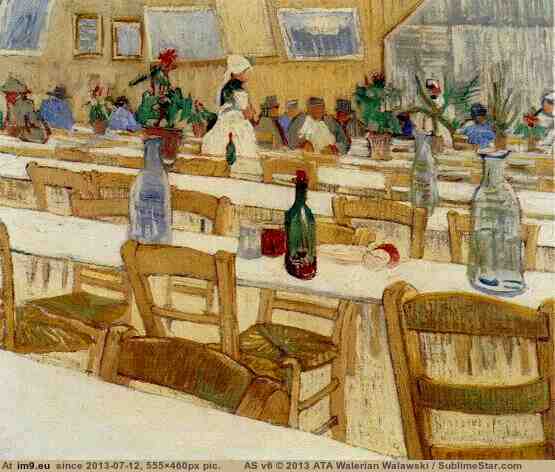 1888 Interior of the Restaurant Carrel in Arles (in Vincent van Gogh Paintings - 1888-89 Arles)