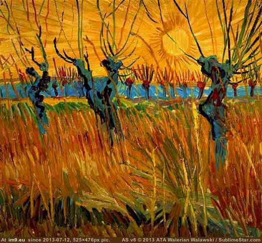 1888 Willows at Sunset (in Vincent van Gogh Paintings - 1888-89 Arles)