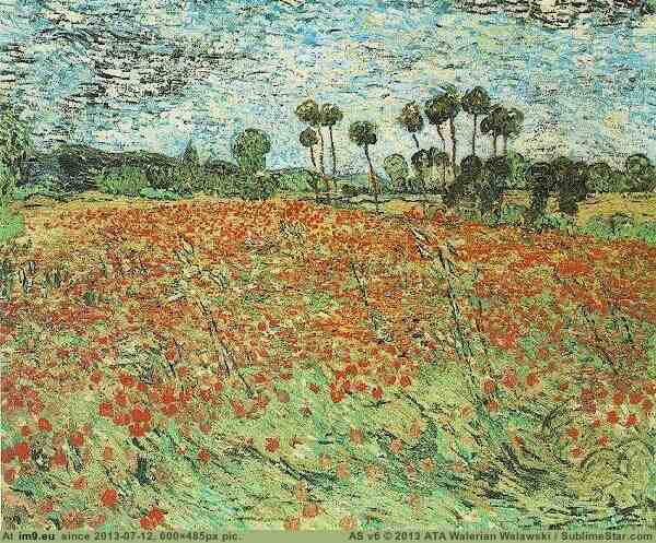 1890 Field with Poppies (in Vincent van Gogh Paintings - 1890 Auvers-sur-Oise)