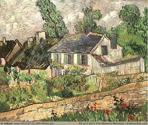 1890 Houses in Auvers version 2 (in Vincent van Gogh Paintings - 1890 Auvers-sur-Oise)