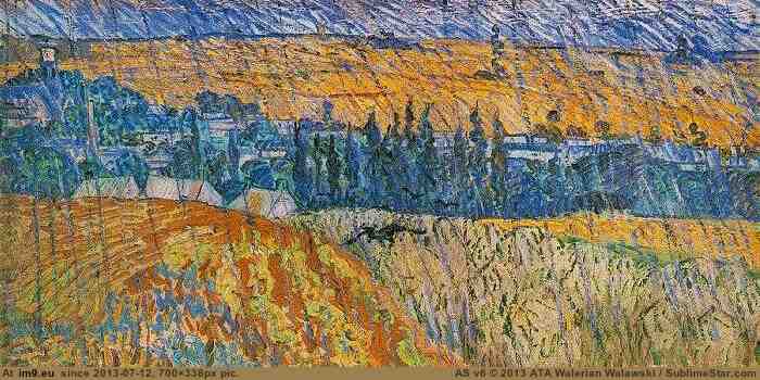 1890 Landscape at Auvers in the Rain (in Vincent van Gogh Paintings - 1890 Auvers-sur-Oise)