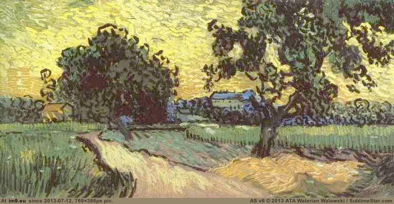 1890 Landscape with the Chateau of Auvers at Sunset (in Vincent van Gogh Paintings - 1890 Auvers-sur-Oise)