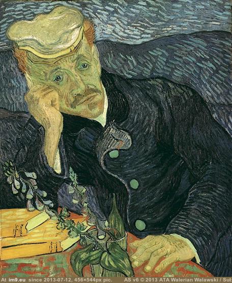 1890 Portrait of Doctor Gachet version 2 (in Vincent van Gogh Paintings - 1890 Auvers-sur-Oise)