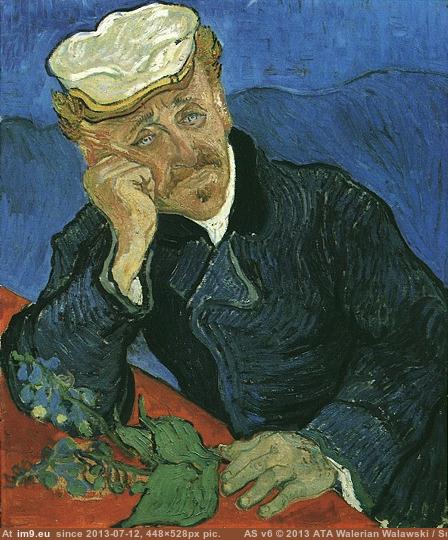 1890 Portrait of Doctor Gachet (in Vincent van Gogh Paintings - 1890 Auvers-sur-Oise)