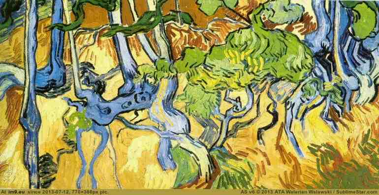1890 Tree Roots and Trunks (in Vincent van Gogh Paintings - 1890 Auvers-sur-Oise)