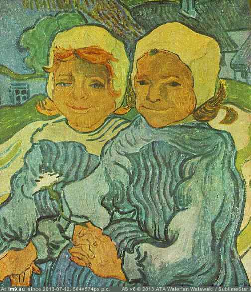 1890 Two Children (in Vincent van Gogh Paintings - 1890 Auvers-sur-Oise)