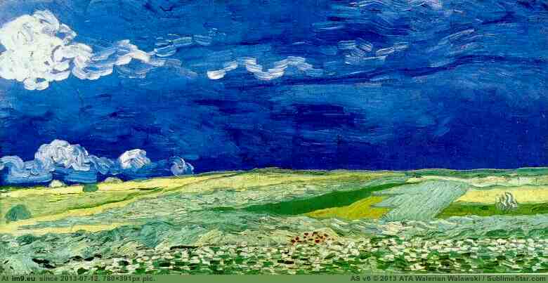 1890 Wheat Field Under Clouded Sky (in Vincent van Gogh Paintings - 1890 Auvers-sur-Oise)