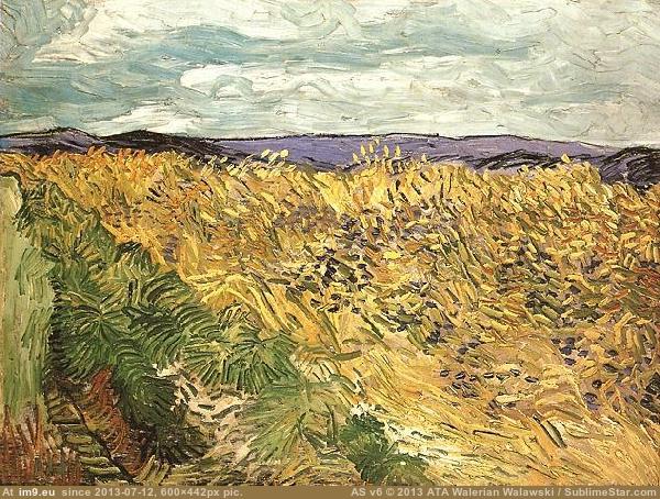 1890 Wheat Field with Cornflowers (in Vincent van Gogh Paintings - 1890 Auvers-sur-Oise)