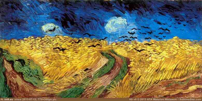 1890 Wheat Field with Crows version 2 (in Vincent van Gogh Paintings - 1890 Auvers-sur-Oise)