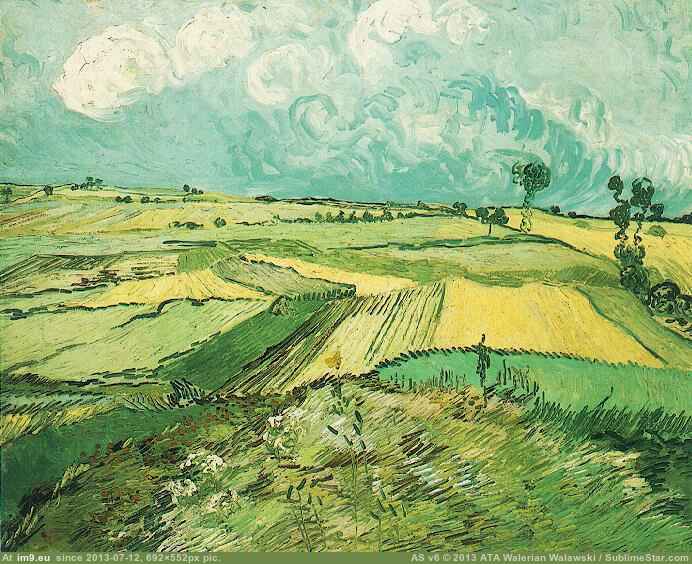 1890 Wheat Fields at Auvers Under Clouded Sky (in Vincent van Gogh Paintings - 1890 Auvers-sur-Oise)