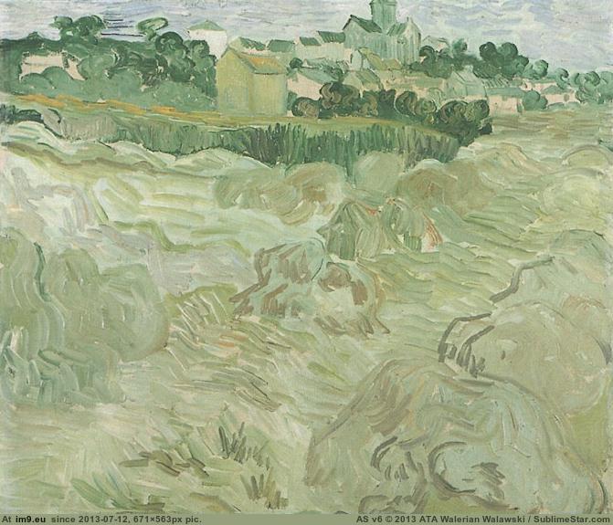 1890 Wheat Fields with Auvers in the Background (in Vincent van Gogh Paintings - 1890 Auvers-sur-Oise)