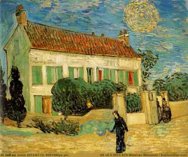 1890 White House at Night, The (in Vincent van Gogh Paintings - 1890 Auvers-sur-Oise)