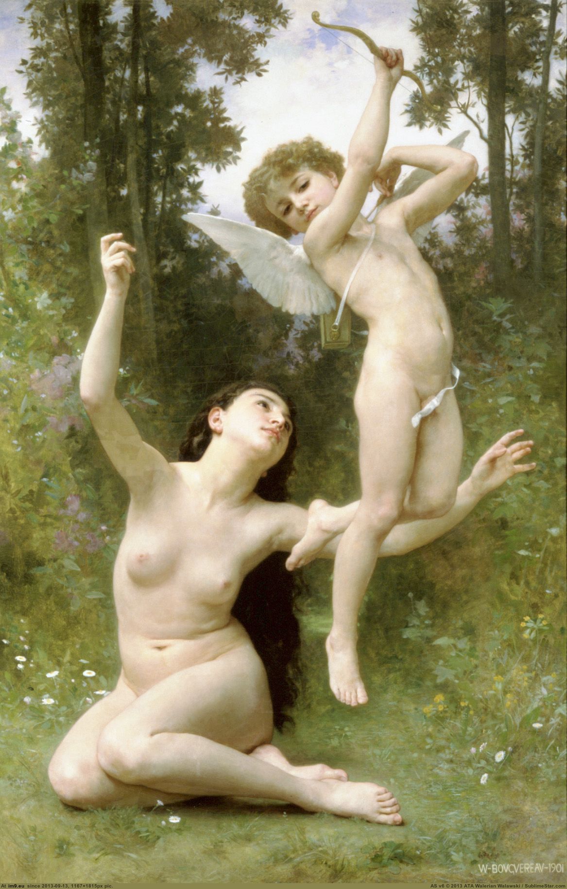 (1901) Lamour Senvole - William Adolphe Bouguereau (in William Adolphe Bouguereau paintings (1825-1905))