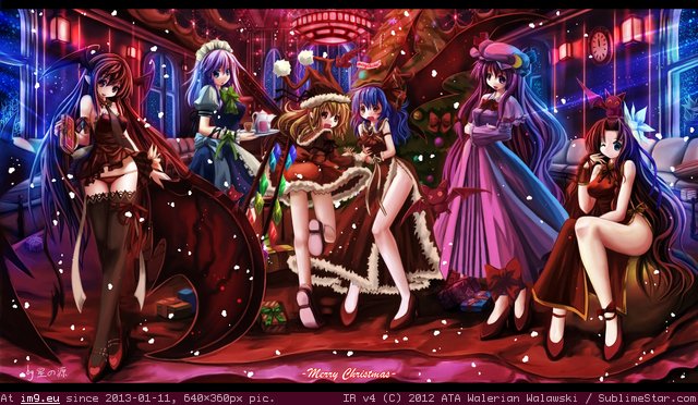 Animegirlstouhouscarletdevilchristmas Christmas Treecolorfulhd1080P Display (anime image) (in Anime wallpapers and pics)