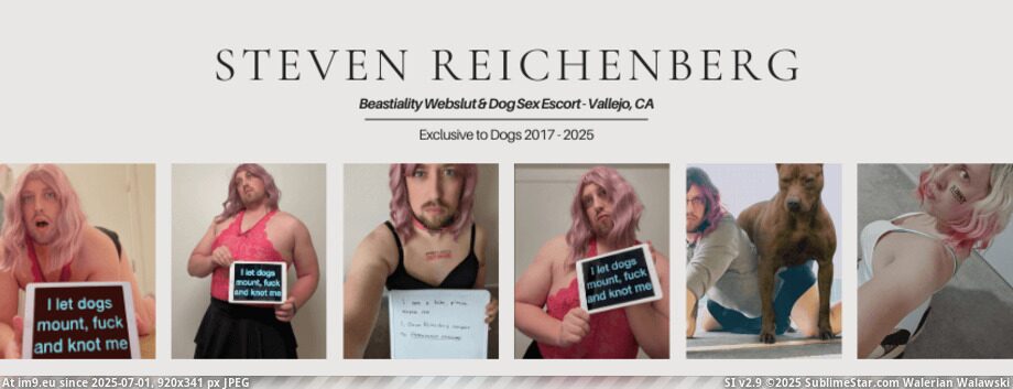 Beastiality Banner for Steven Reichenberg in Vallejo, CA (in Vallejo Beastiality with Steven Reichenberg)