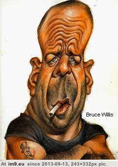 Bruce Willis Cartoon Character (in Movie Stars Funny Cartoon Characters)