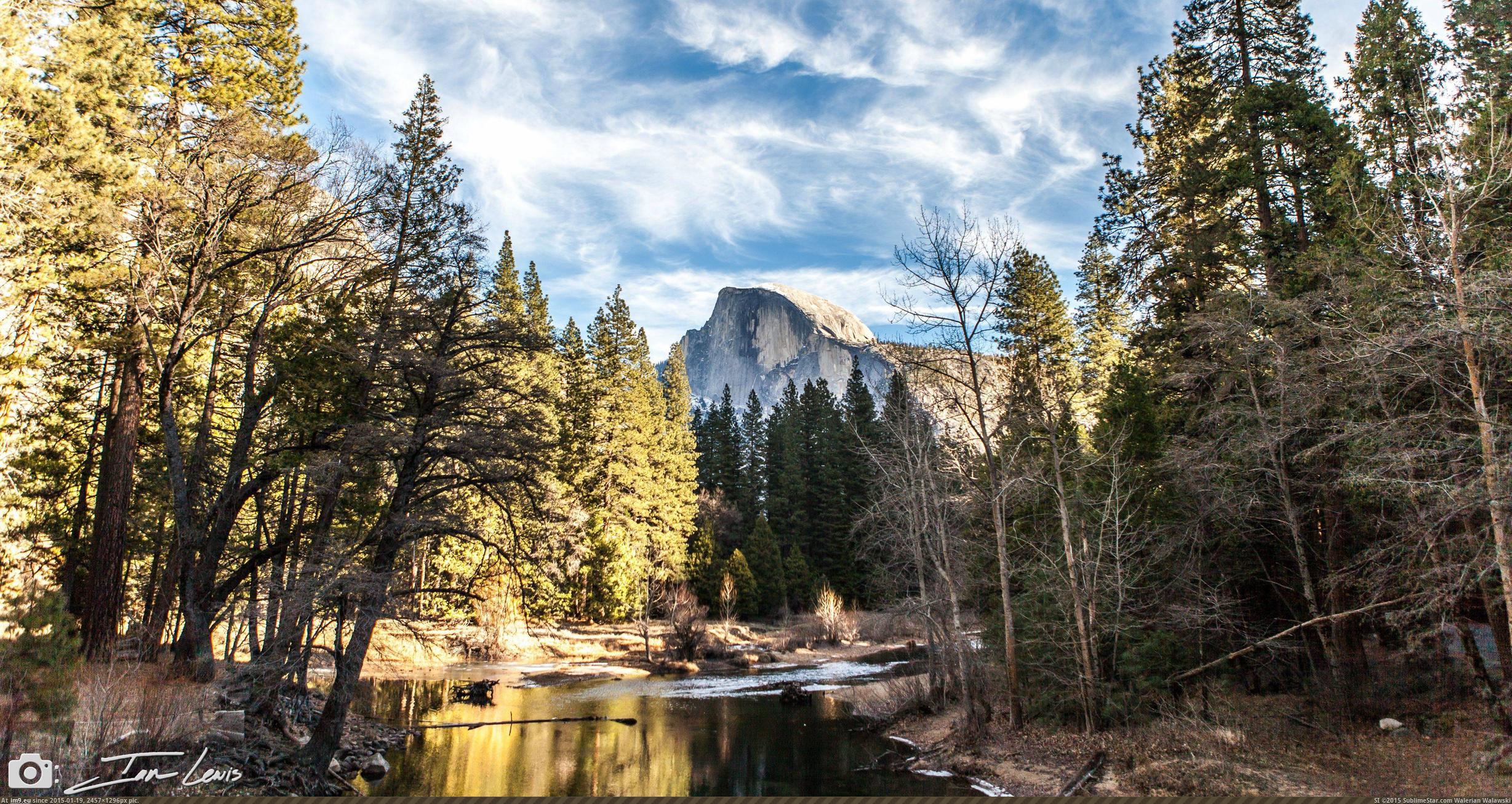 [Earthporn] Half Dome from Sentinel Bridge in Yosemite Valley, CA - Jan 2015  [5461x2880] (in My r/EARTHPORN favs)