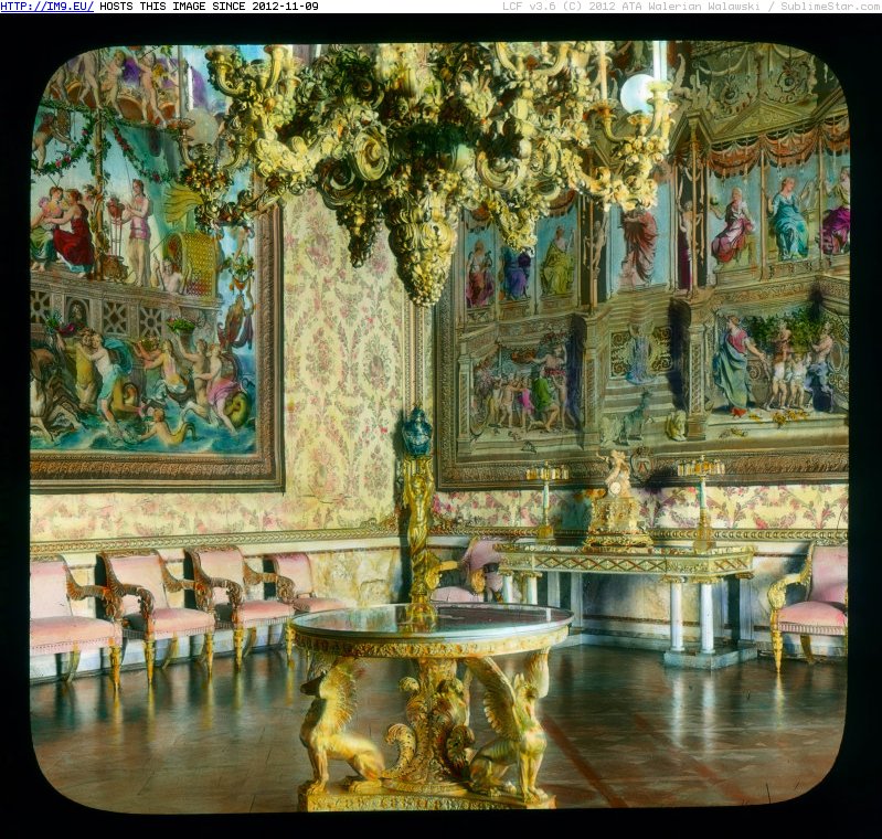 #Blue #Room #Interior #Pitti #Apartments #Florence #Palazzo #Royal Florence. Palazzo Pitti - interior, Blue Room in the Royal Apartments (1919-1922).2688 Pic. (Obraz z album Branson DeCou Stock Images))