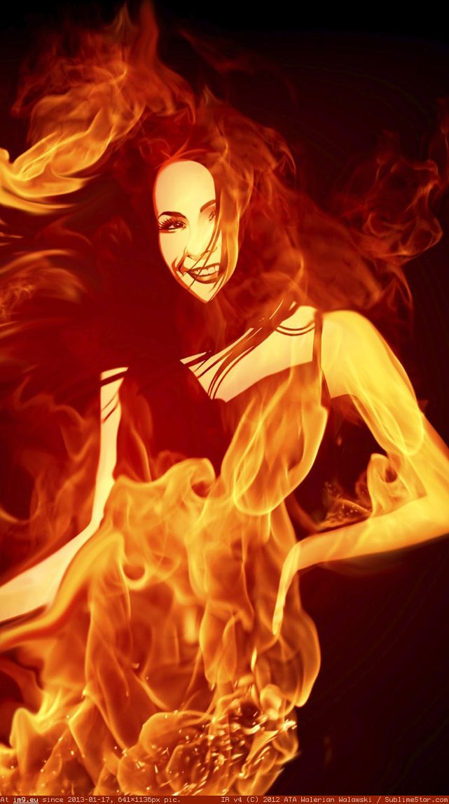 Girl On Fire (iPhone wallpaper) (in IPhone 5 wallpapers W3S)