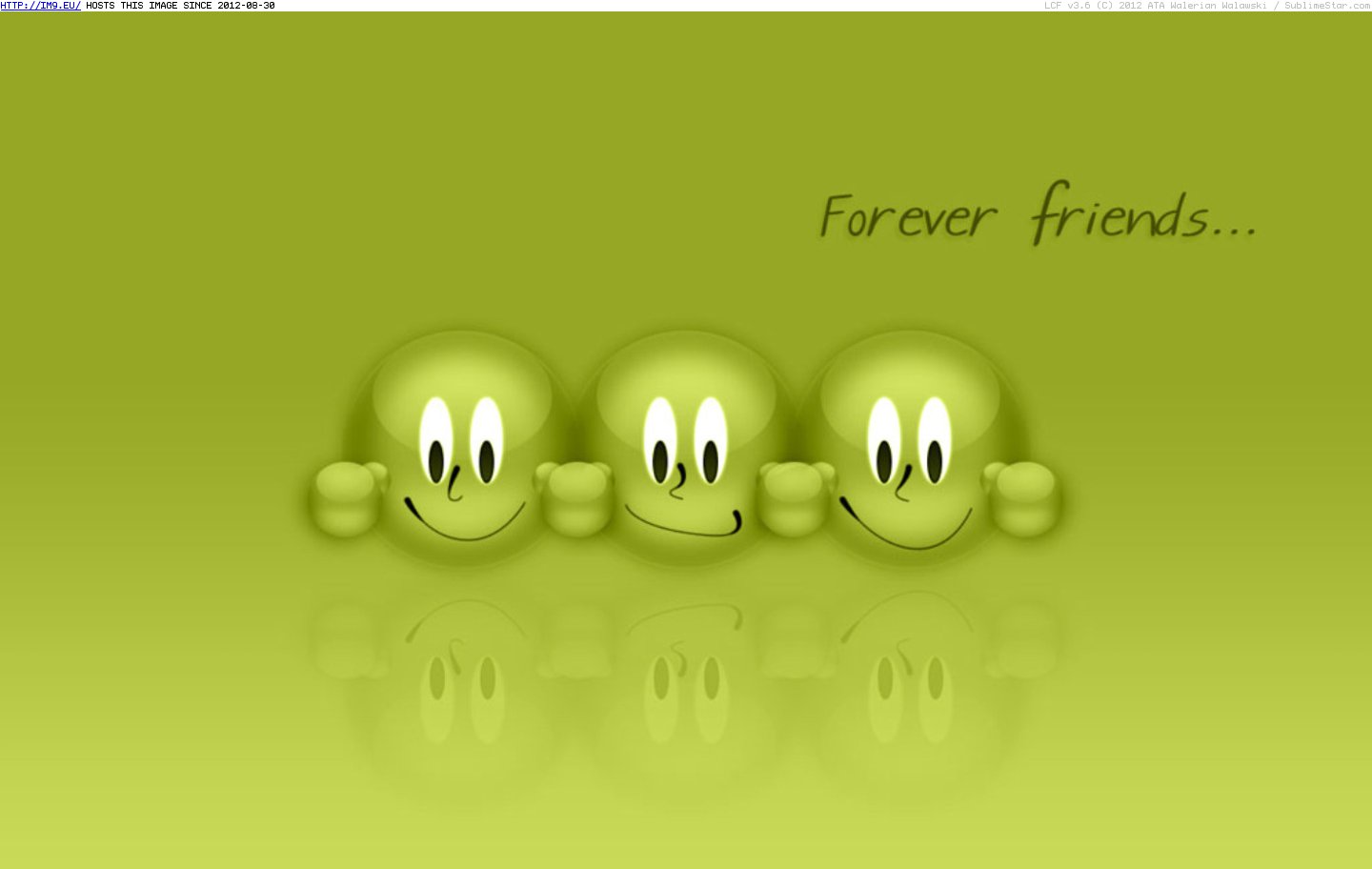 Green Forever Friends (smiley wallpaper) (in Smiley Wallpapers)
