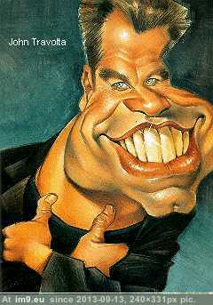 John Travolta Cartoon Character (in Movie Stars Funny Cartoon Characters)