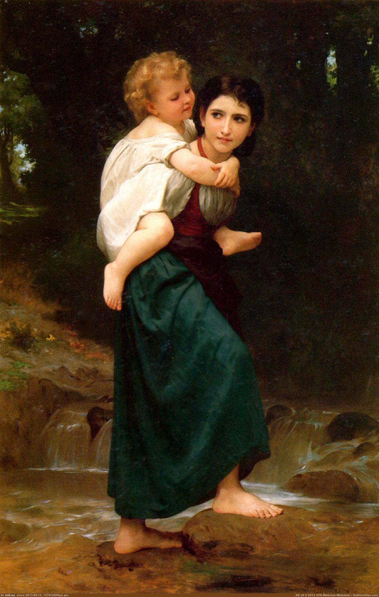 Le Passage Du Gue - William Adolphe Bouguereau (in William Adolphe Bouguereau paintings (1825-1905))