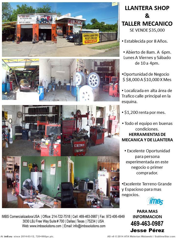 LLANTERA-FLYER-FOTO (in IMBS Business For Sale)