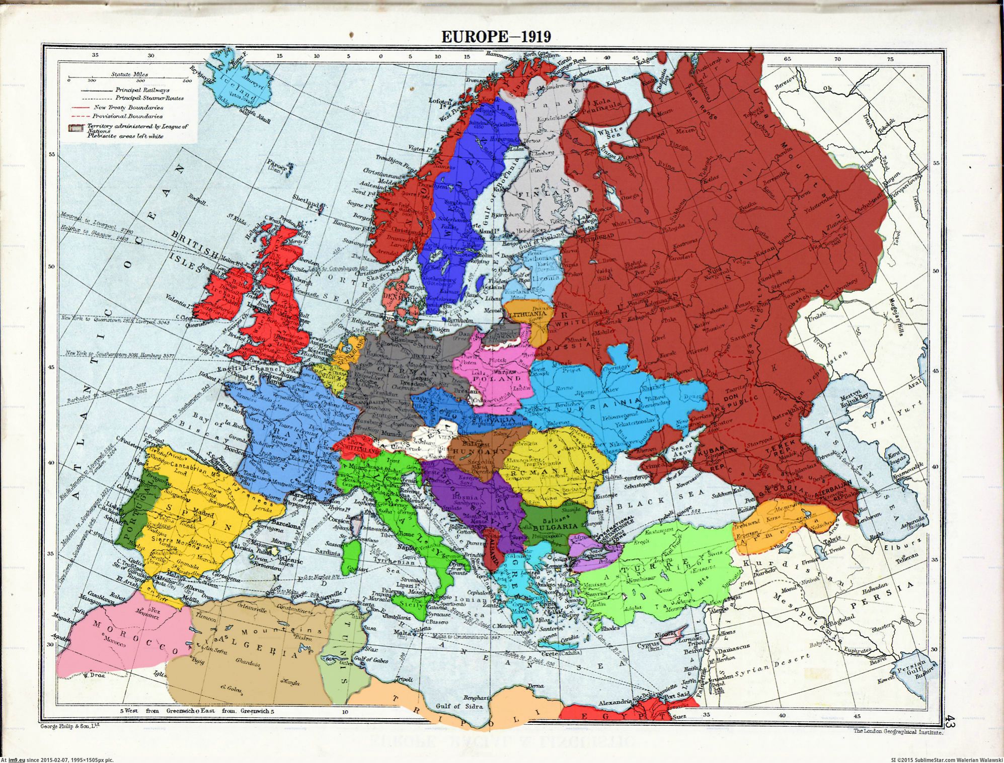 [Mapporn] A coloured map of post WW1 Europe [1996x1506] (in My r/MAPS favs)