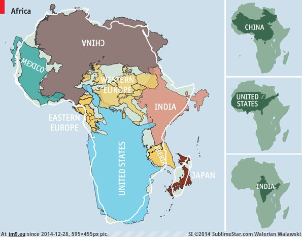 [Mapporn] True size of Africa (595x455) (in My r/MAPS favs)