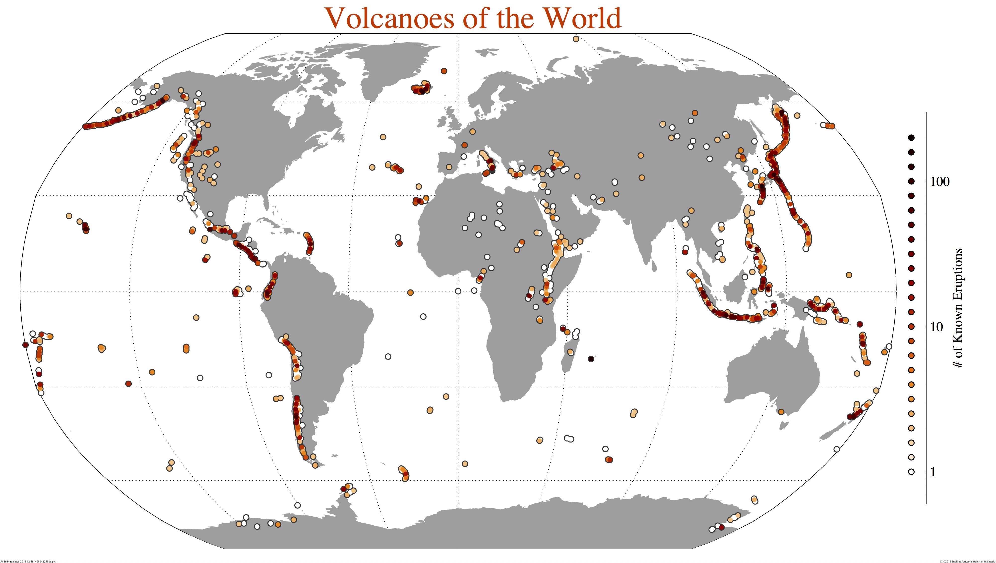 Крупные вулканы карта