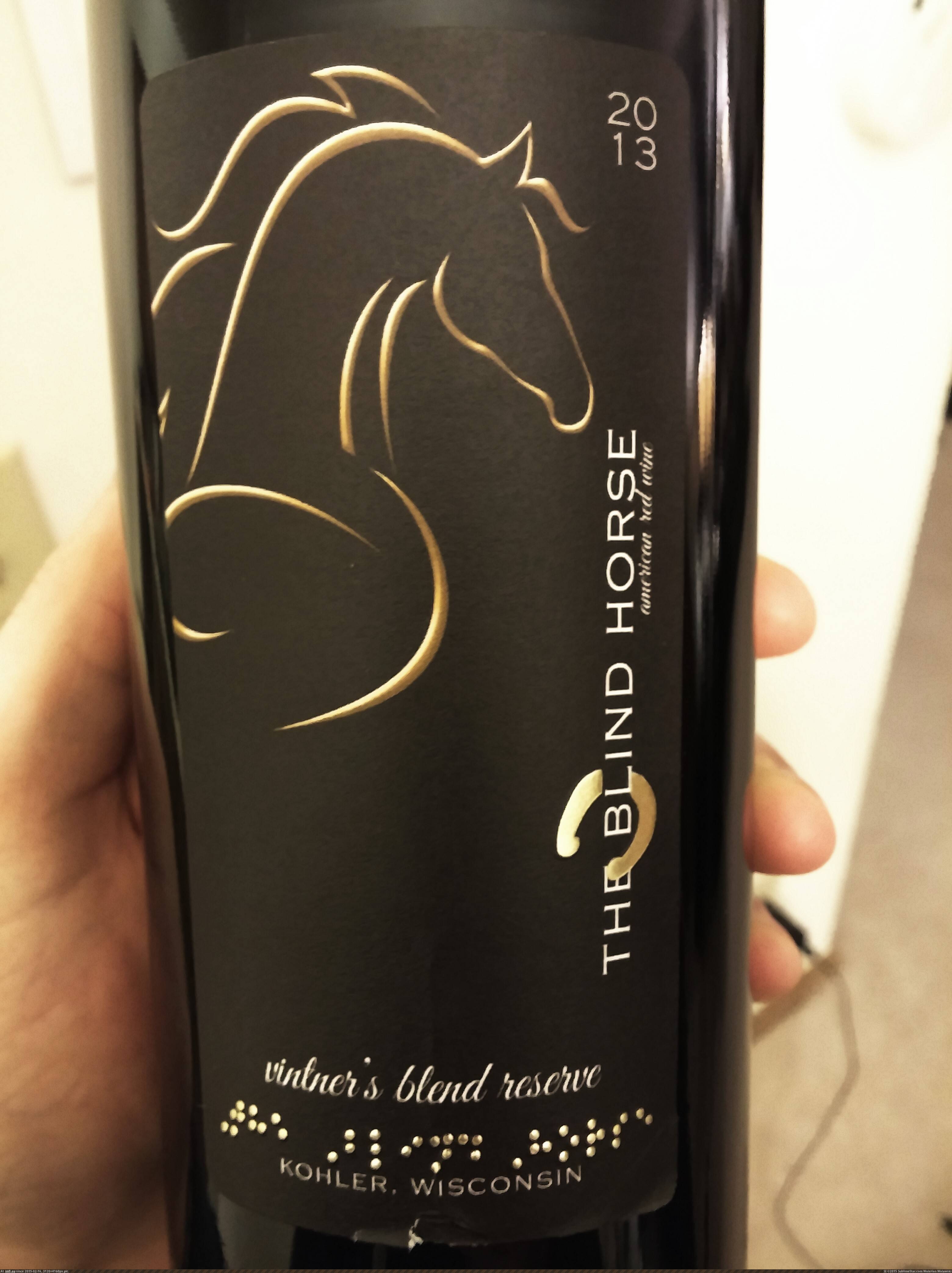 [Mildlyinteresting] This wine bottle label has actual raised Braille dots to honor the name of the winery, 'The Blind Horse.' (in My r/MILDLYINTERESTING favs)