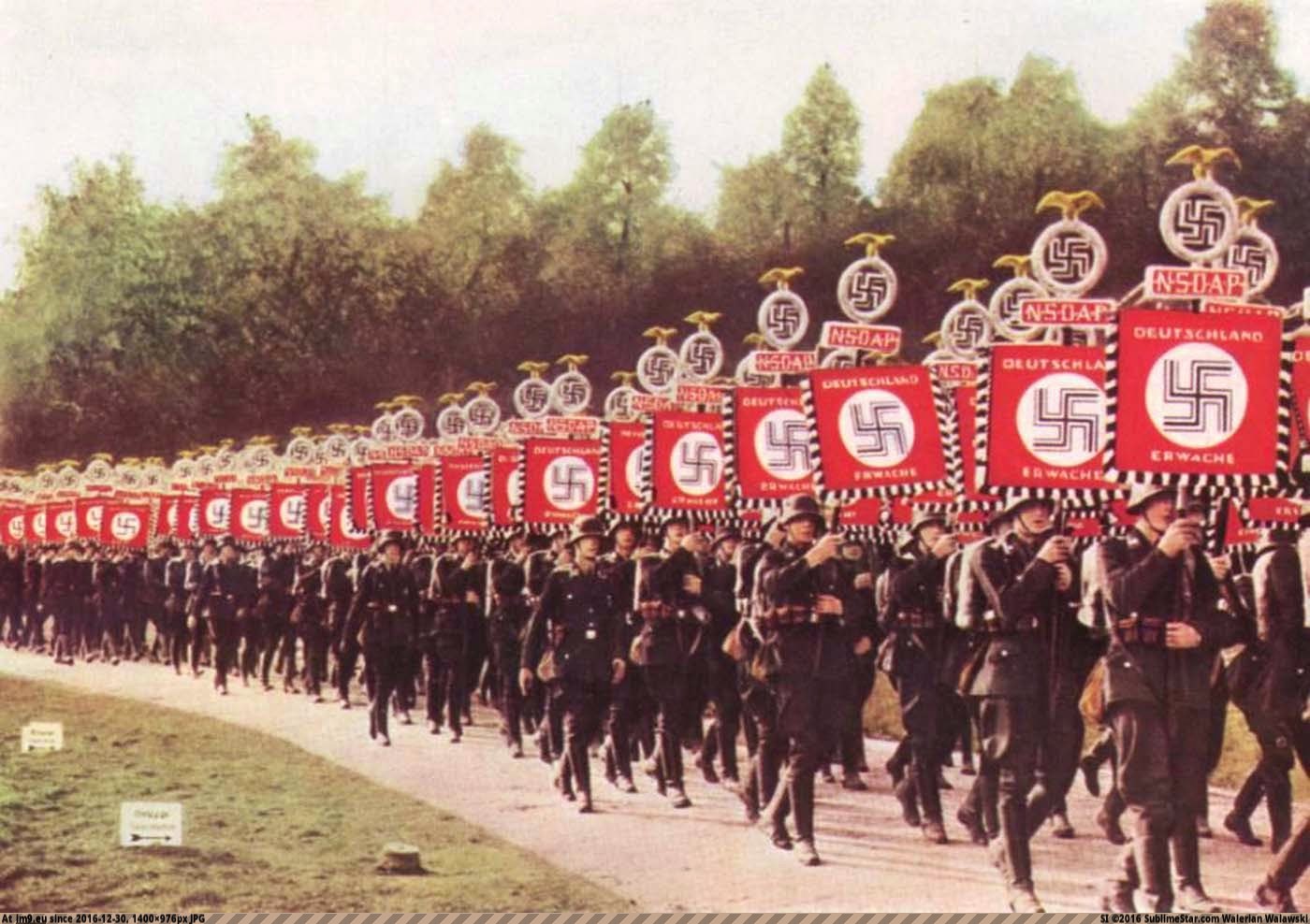 Nazis on parade. (in Restored Photos of Nazi Germany)