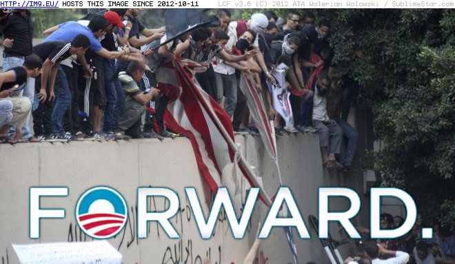 Obama Forward to anti-American violence (in O b a m a)