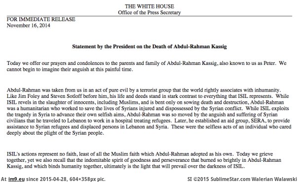 #Obama obama-kassig-statement Pic. (Obraz z album Alternative-News.tk))