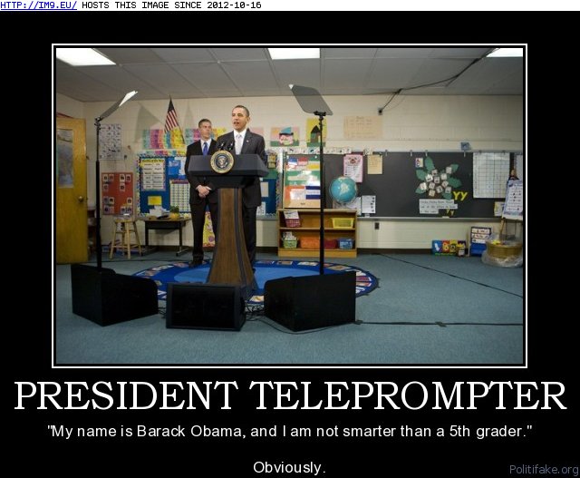 obama president teleprompter 5th grader (in Obamarama)