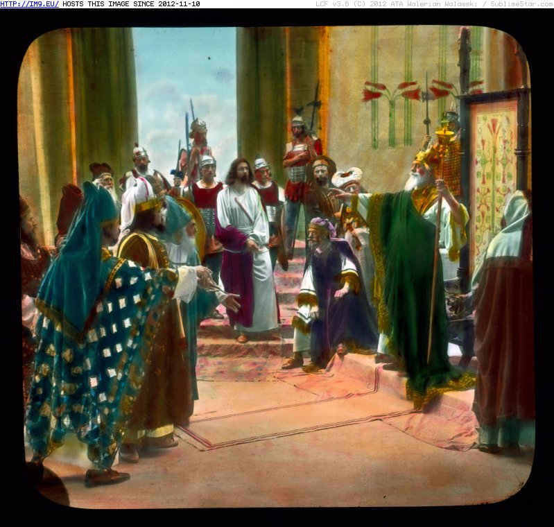 Oberammergau Passion Play - Christ before Herod, a scene from the Passion play of 1930 (1930).2029 (in Branson DeCou Stock Images)