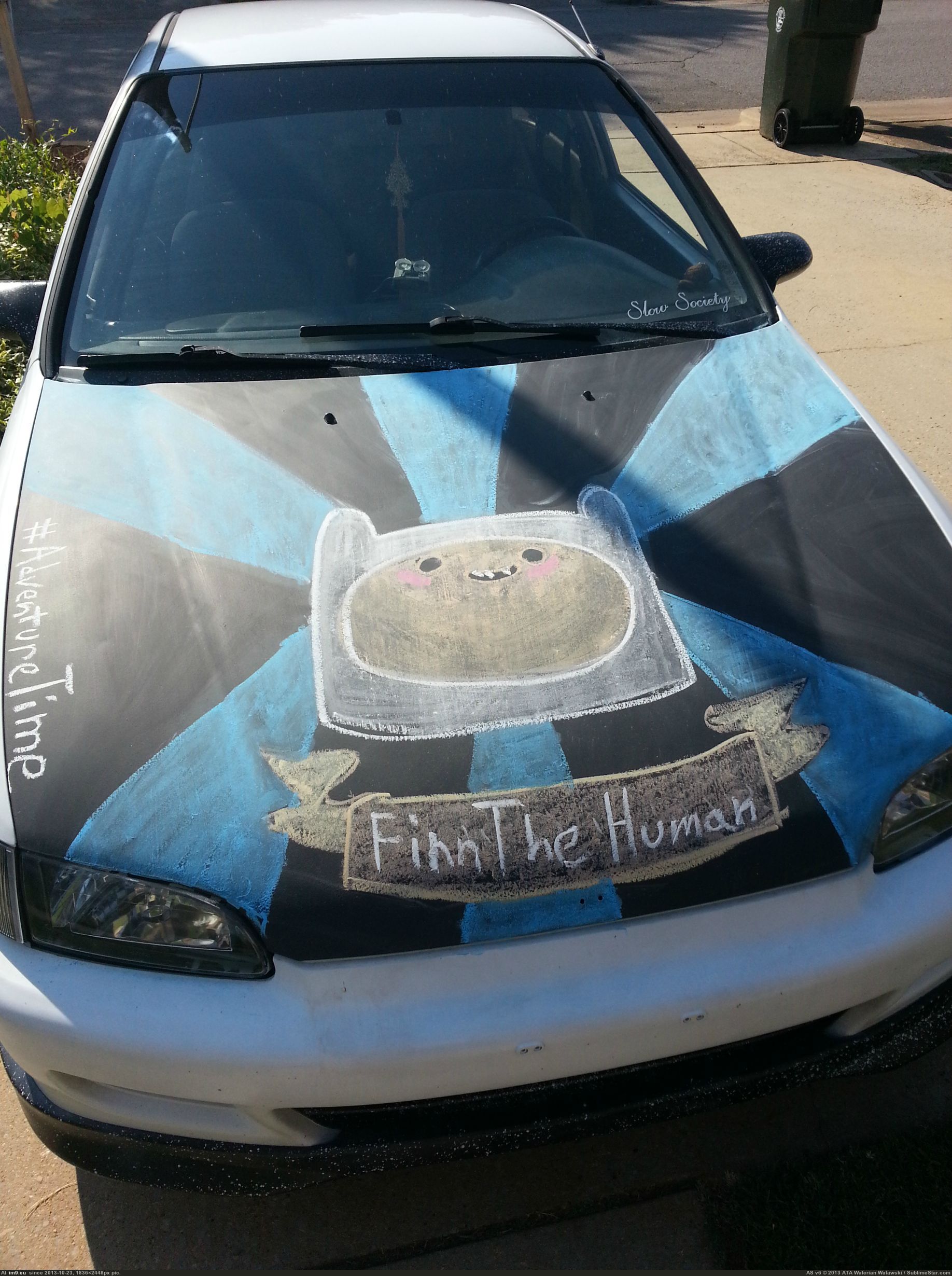 [Pics] I painted my hood in chalkboard paint and love every minute drawing on it! Part Deux, in for repairs edition. 2 (in My r/PICS favs)