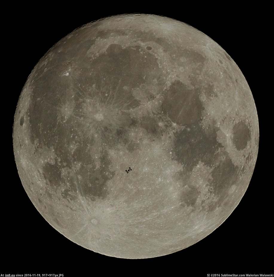 [Pics] International Space Station transit of the November 2016 supermoon. (in My r/PICS favs)