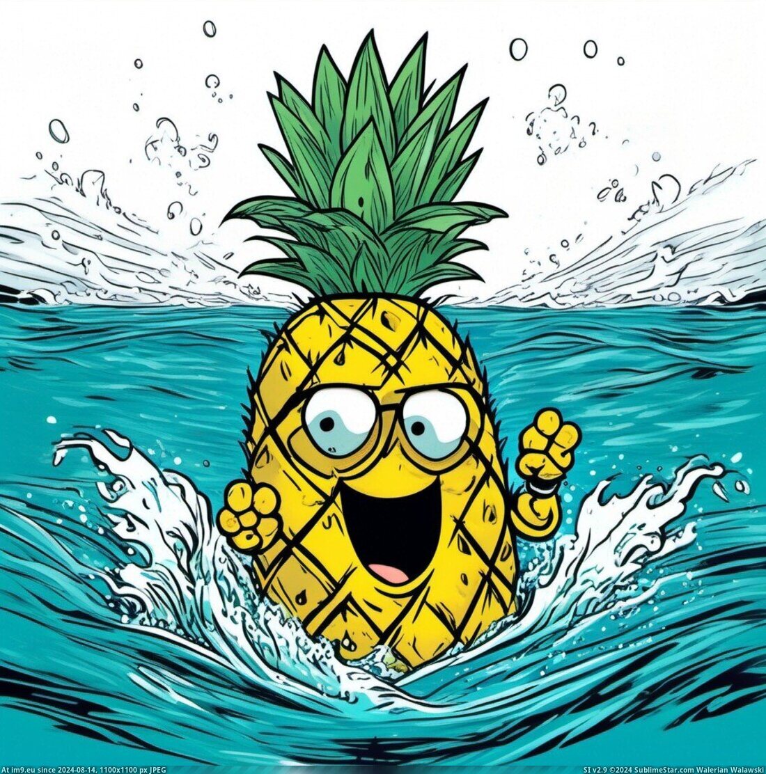 pineapple-swimming-in-the-sea-with-hands (3) (in Yessir)