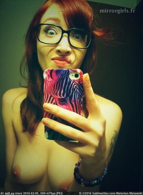 redhead glasses selfie mirrorgirls (in Selfie 03022016)