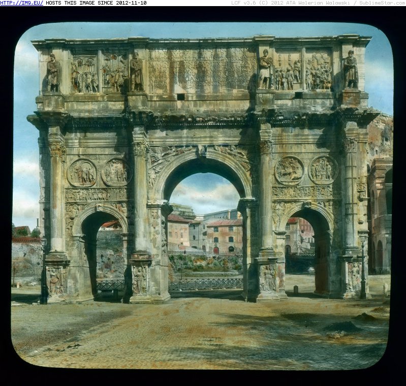 Rome. Arch of Constantine - view of south side (1919-1938).3194 (in Branson DeCou Stock Images)