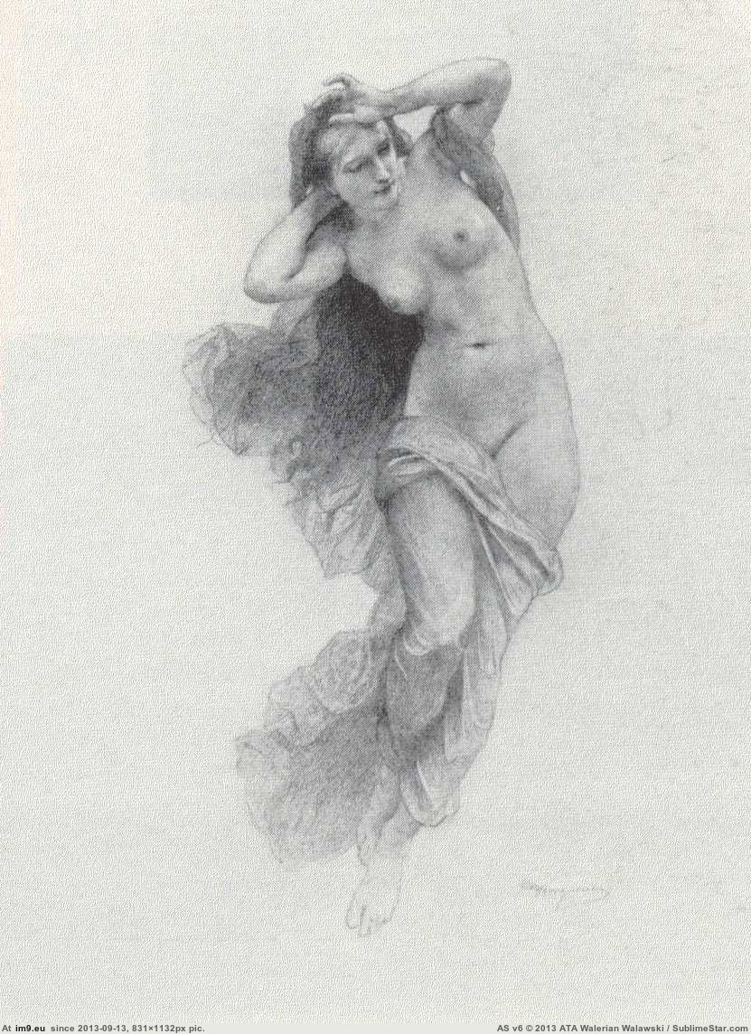 Sketch For Night - William Adolphe Bouguereau (in William Adolphe Bouguereau paintings (1825-1905))