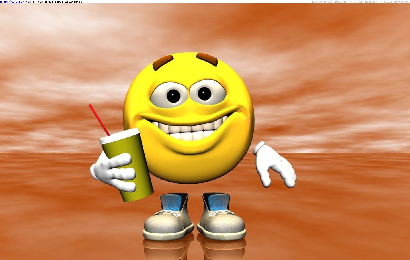 Smiley Drink 128  (smiley wallpaper) (in Smiley Wallpapers)