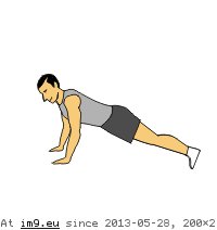 Straight Arm Push Up Hold (animated) (in Core exercises animations)