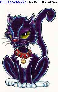 Tattoo Design: BI-5000-bad-kitty (in Misc. Animal Tattoos)