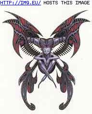 Tattoo Design: BI-GTC-horned-mothy-girl (in Fantasy Tattoos)