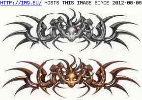 Tattoo Design: BI-GTC-metallic-eyeless-gir (in Lower Back Tattoos)