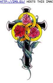 Tattoo Design: BI6-black-rose-cross (in Cross Tattoos)