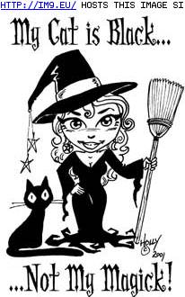 Tattoo Design: Black-cat-not-magic-witch (in Fantasy Tattoos)