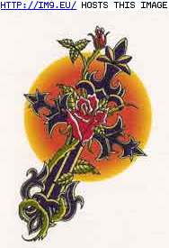 Tattoo Design: black-cross-with-roses (in Cross Tattoos)
